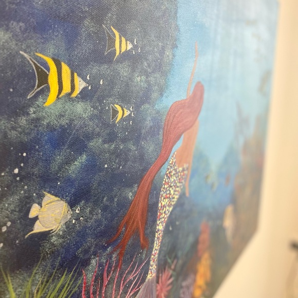 Underwater mermaid and other sea animals painting - Picture 6 of 8